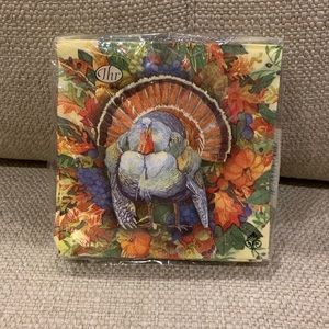 2 pkgs Turkey Thanksgiving Wreath Napkins